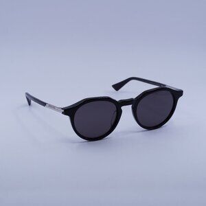 Bottega Veneta BV1260S 005 Sunglasses Black Round Frame, Grey Lenses